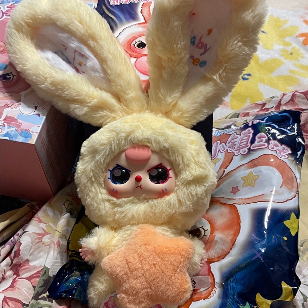 Baby 3  Plush Bunny Doll with Star Accessory